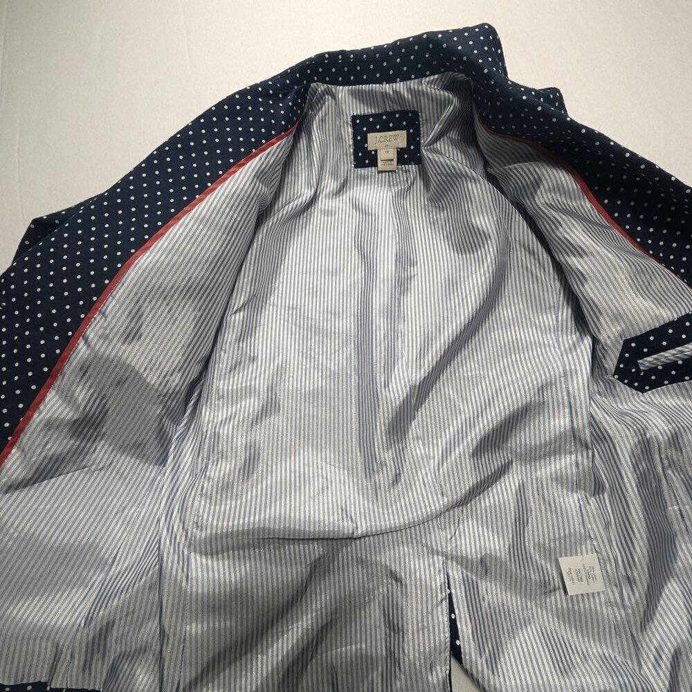 J. Crew  Blazer Polka Dot Navy Blue size 00 - Picture 10 of 14